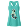 Mermaid / Siren Creature - Soft Tahiti Blue Women's Racerback Tank Top - Cryptid & Kin - Celebrating Neurodiversity