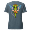 Fairy / Nymph - Cryptid & Kin Women's Relaxed Fit V-neck T-shirt - Heather Blue Back